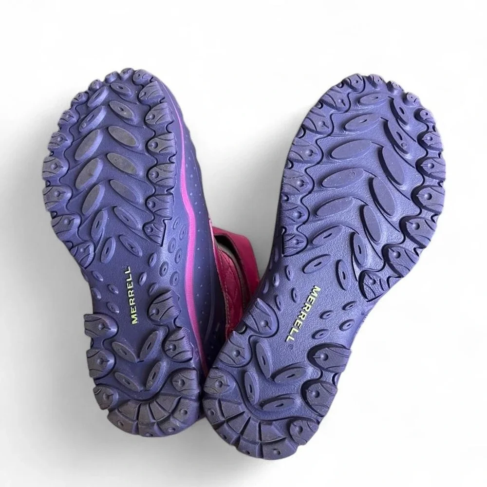 Kids Merrell Pink & Purple Watterproof Winter Boots with Quilted Design Size 3